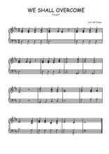 Téléchargez l'arrangement pour piano de la partition de Traditionnel-We-shall-overcome en PDF